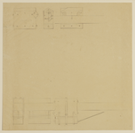 216197 Afbeelding van een aantal constructiedetails voor het ontwerp voor een nieuwe brug (Wittevrouwenbrug) over de ...